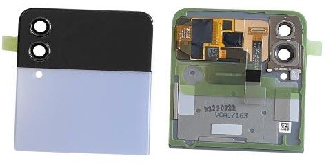 LCD screen Samsung F721 Z Flip4 5G koos touch screen koos frame (Outer) Sinine original (used Grade C)