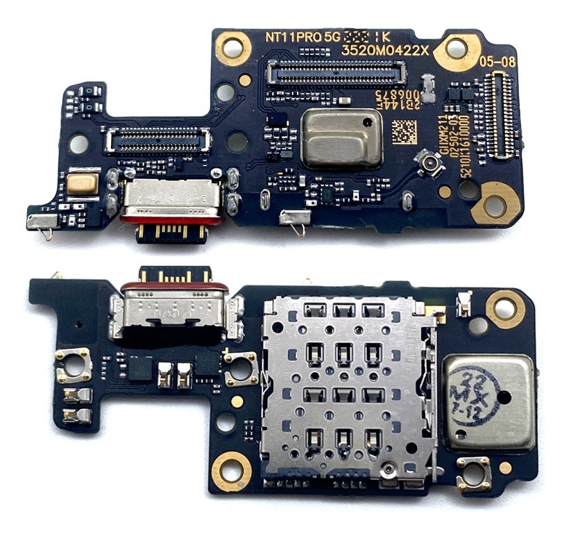 Flex Xiaomi Redmi Note 11 Pro China 5G/Redmi Note 11 Pro+ 5G koos charging connector ja microphone, SIM card contact original (service pack)