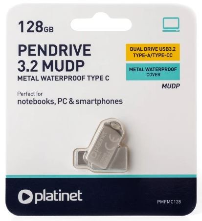USB mälupulk Platinet Metal UDP 128GB USB 3.2 + Type-C