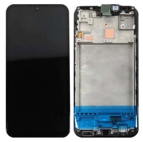 LCD screen Samsung M156 M15 5G koos touch screen ja frame Must original (service pack)