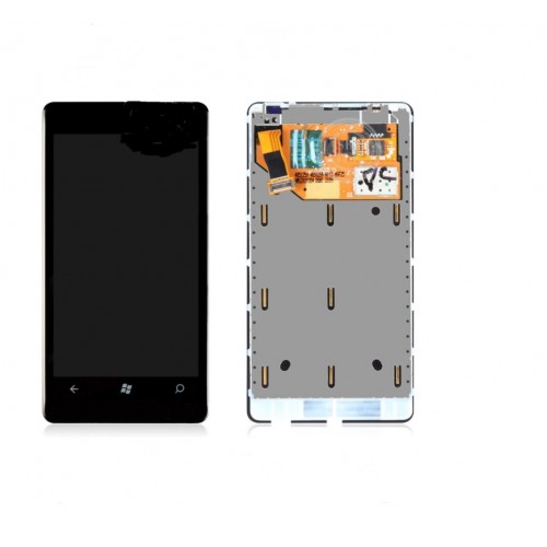 LCD ekraan ühilduv Nokia Lumia 800 raamiga must HQ