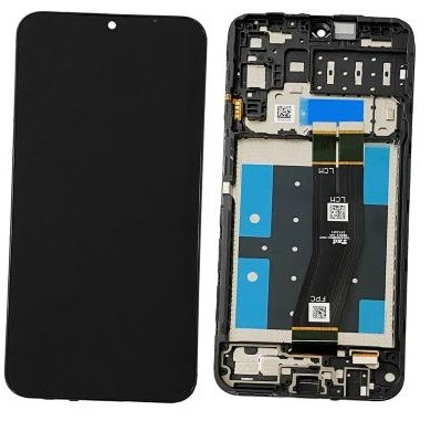 LCD screen Samsung A145 A14 4G 2023 koos touch screen ja frame Must original (used Grade B)