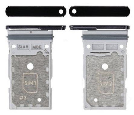 SIM card holder Samsung S918 S23 Ultra Dual Phantom Black original (service pack)