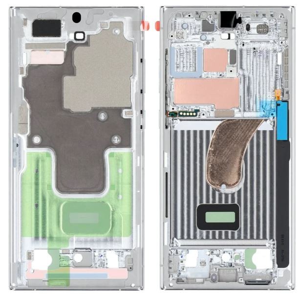Middle housing Samsung S918 S23 Ultra Lime/Sky Sinine original (service pack)