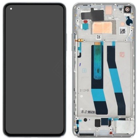 LCD screen Xiaomi 11 Lite 5G NE koos touch screen koos frame Hõbedane/Valge original (service pack)