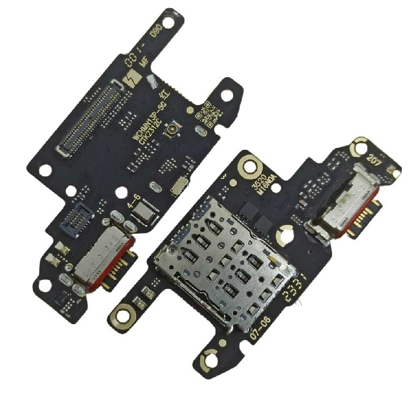 Flex Xiaomi Redmi Note 13 Pro 5G/Poco X6 5G koos charging connector ja microphone, SIM card contact original (service pack)