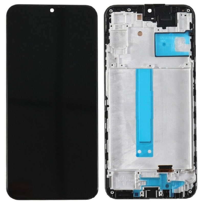 LCD screen Samsung A256 A25 5G koos touch screen ja frame Must OLED (real size)