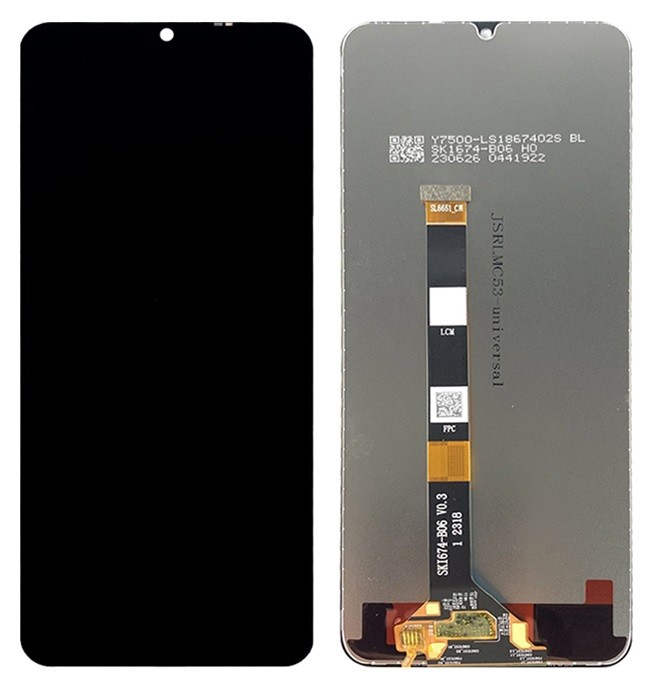 LCD screen Realme C51/C53/Narzo N53/Note 50/Note 60 koos touch screen Must ORG