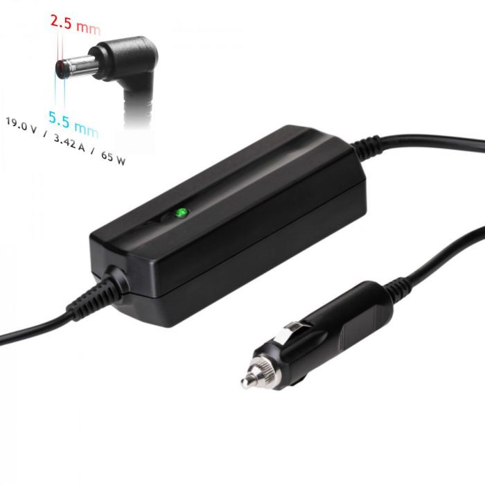 Autolaadija jaoks laptop Akyga AK-ND-31 (19V / 3.42A 65W 5.5 x 2.5mm) ASUS / TOSHIBA 1.2m