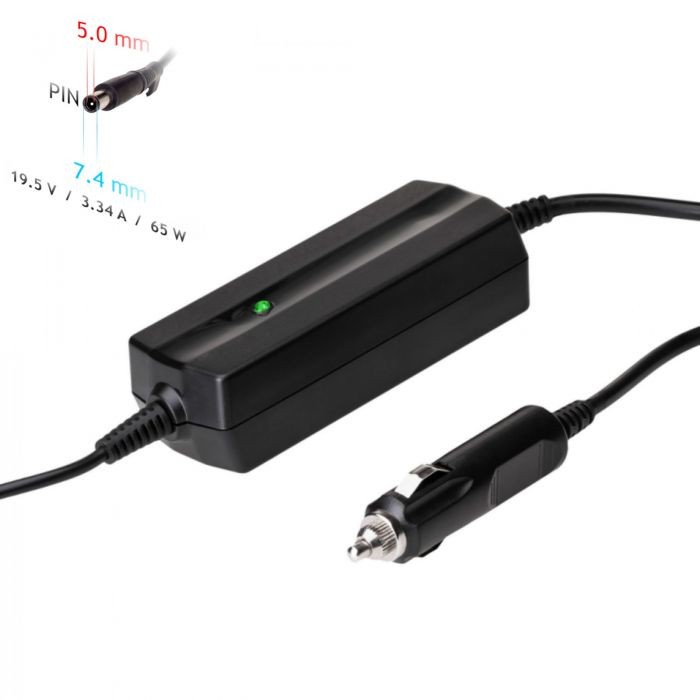 Autolaadija jaoks laptop Akyga AK-ND-33 (19.5V / 3.34A 65W 7.4 x 5.0mm + pin) DELL 1.2m