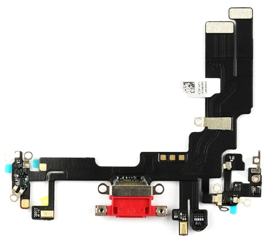 Flex jaoks iPhone 14 jaoks charging connector koos microphone Punane ORG
