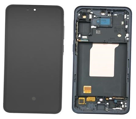 LCD screen Samsung A556 A55 5G koos touch screen ja frame Navy OLED (real size)