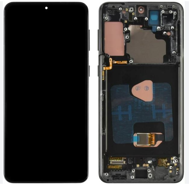 LCD screen Samsung G996 S21 Plus koos touch screen ja frame Phantom Must OLED (real size)