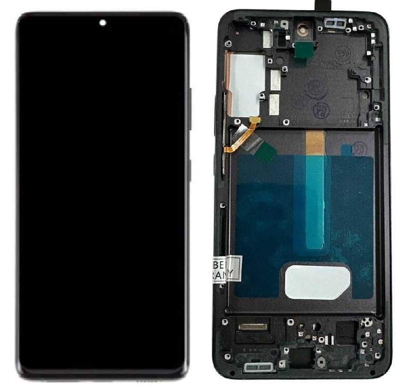 LCD screen Samsung S906 S22 Plus koos touch screen ja frame Must OLED (real size)