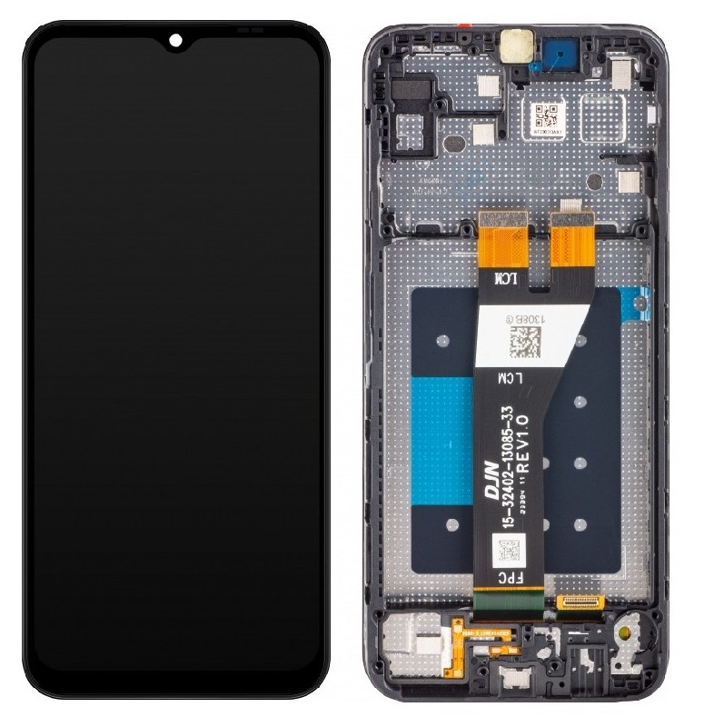 LCD screen Samsung A146 A14 5G 2023 koos touch screen ja frame Must original (used Grade A)
