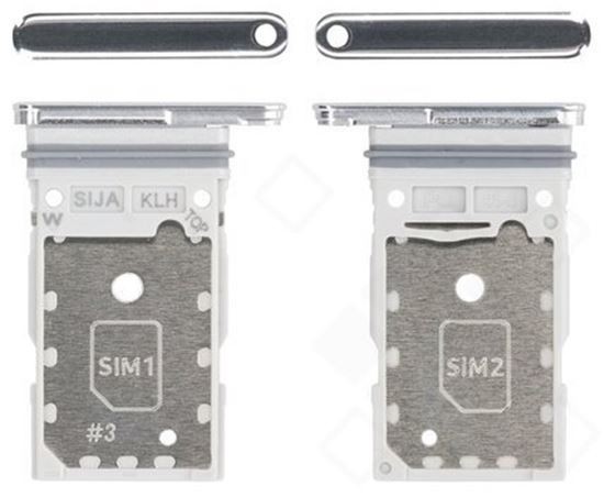 SIM-kaardi hoidja Samsung S901/S906 S22/S22 Plus Dual White originalus (hoolduspakett)