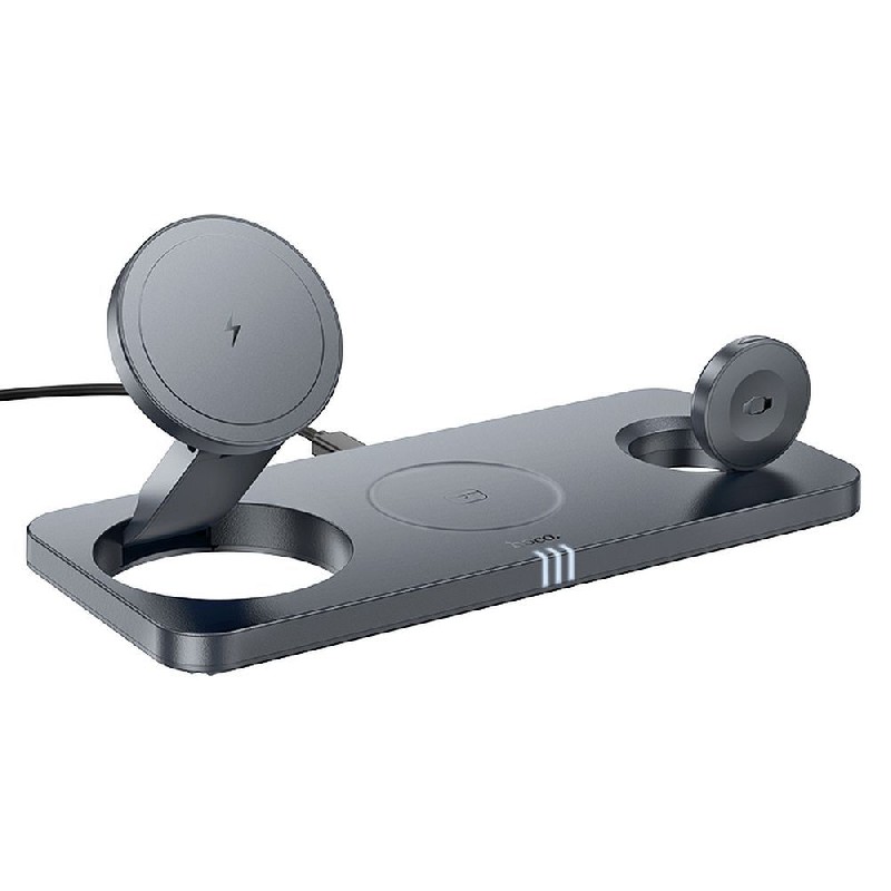 Juhtmevaba charging station Hoco 3in1 (CQ22) (MagSafe) (Phone;AirPods;Watch) 15W hall