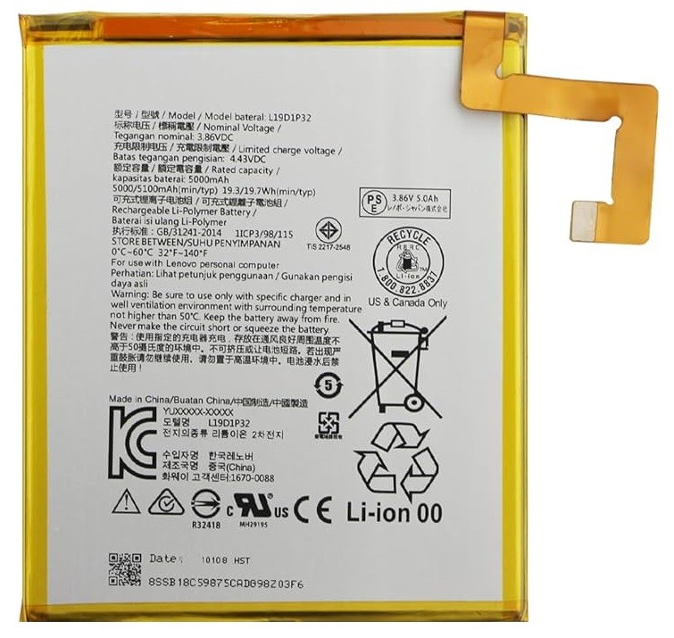 Aku ORG Lenovo Tab M10 Plus (FHD) TB-X606 L19D1P32 5000mAh