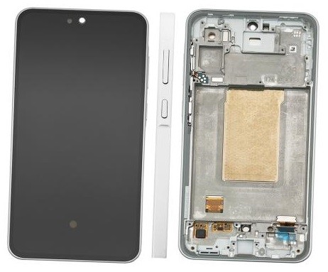 LCD screen Samsung A366 A36 5G koos touch screen ja frame Awesome Valge original (assembled service pack)