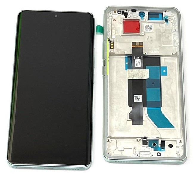 LCD screen Xiaomi Redmi Note 14 Pro 5G koos touch screen koos frame Coral Roheline original (service pack)