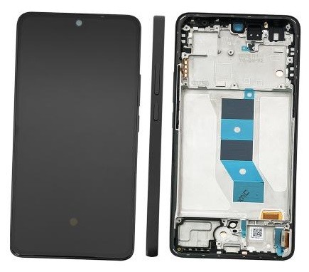 LCD screen Xiaomi Redmi Note 14 5G koos touch screen koos frame Midnight Must original (service pack)