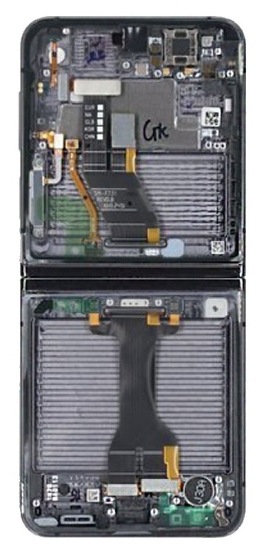 LCD screen Samsung F731 Z Flip5 5G koos touch screen ja frame (Inner) Graphite original (used Grade B)