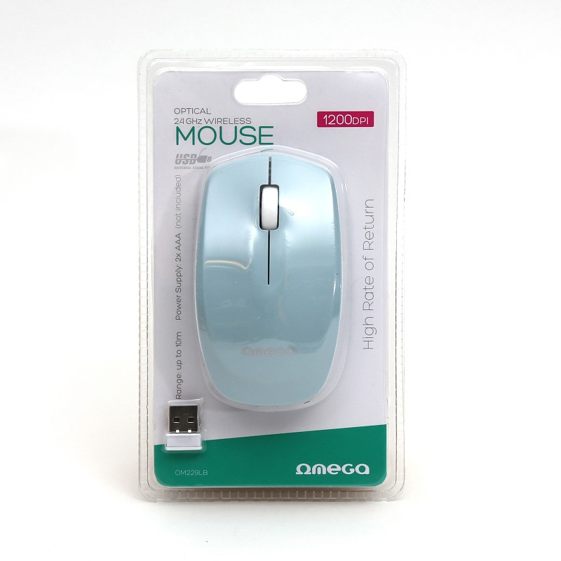 Mouse OMEGA OM229LB juhtmevaba, nano helesinine