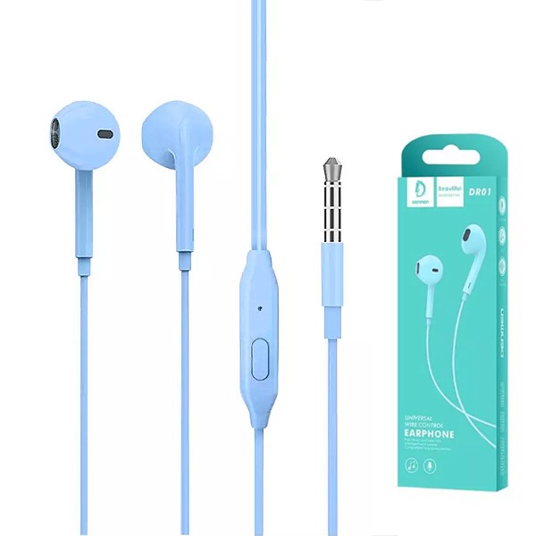 Handsfree Denmen (DR01B) 3,5mm sinine