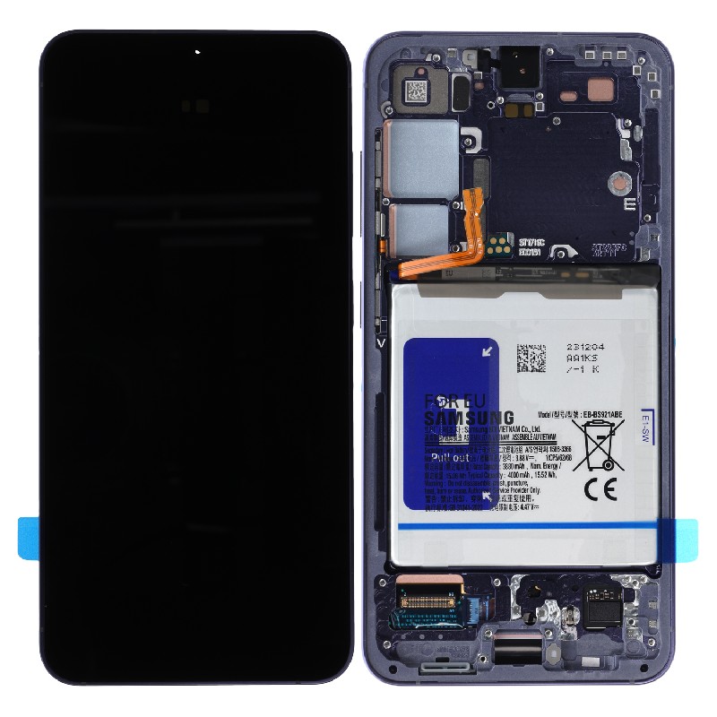 LCD screen Samsung S921 S24 koos touch screen ja frame Cobalt Lilla original (used Grade B)