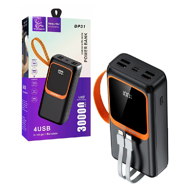 External aku AKUPANK DENMEN 30000mAh (4xUSB; 1xUSB-C) must