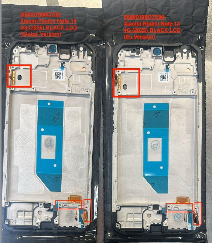 LCD screen Xiaomi Redmi Note 14 4G (Europe) koos touch screen koos frame Midnight Must original (service pack)