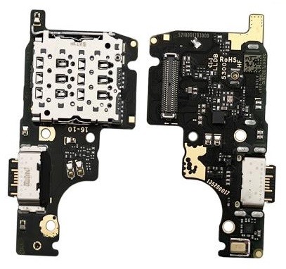 Flex Xiaomi Redmi Note 14 5G/Poco M7 Pro 5G koos charging connector ja microphone, SIM card contact original (service pack)