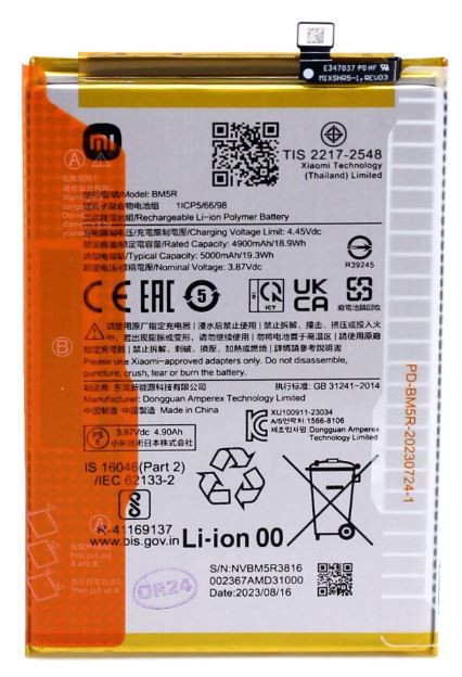Aku original Xiaomi Redmi 12 4G/12 5G/Poco M6 Pro 5G 5000mAh BM5R