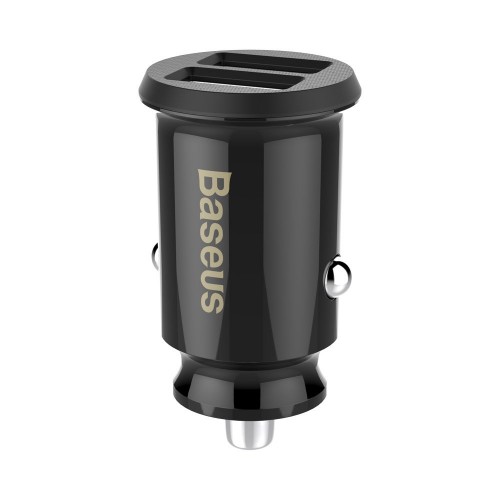 Autolaadija Baseus "Grain Mini" Must (2xUSB / 3.1A)