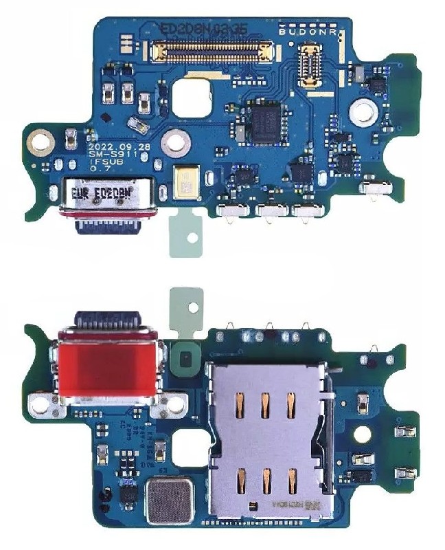 Flex Samsung S911 S23 jaoks plugin, microphone, SIM reader original (used Grade A)