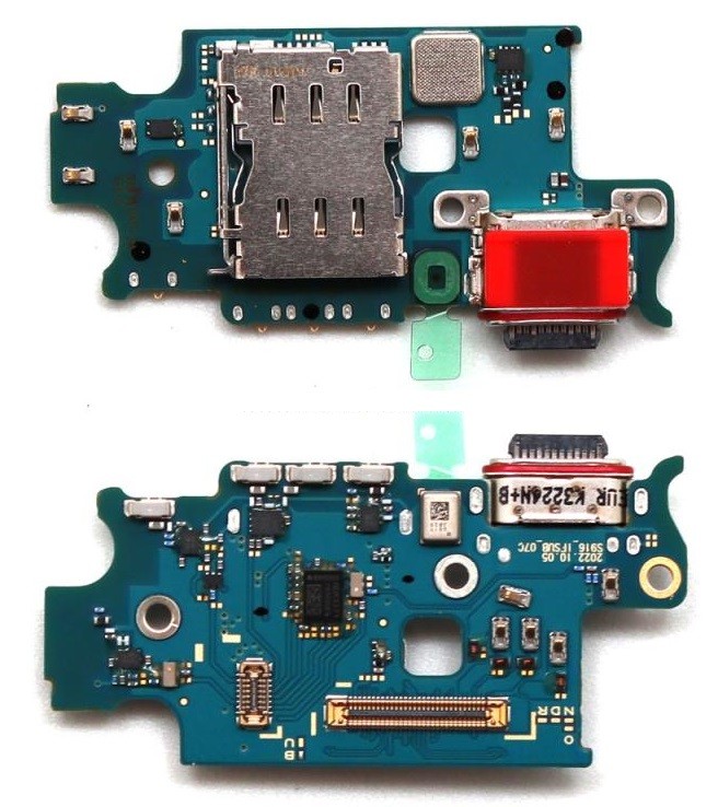 Flex Samsung S916 S23 Plus jaoks plugin, microphone, SIM reader original (used Grade A)
