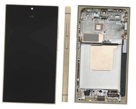 LCD screen Samsung S928 S24 Ultra koos touch screen ja frame Titanium Kollane original (used Grade B)