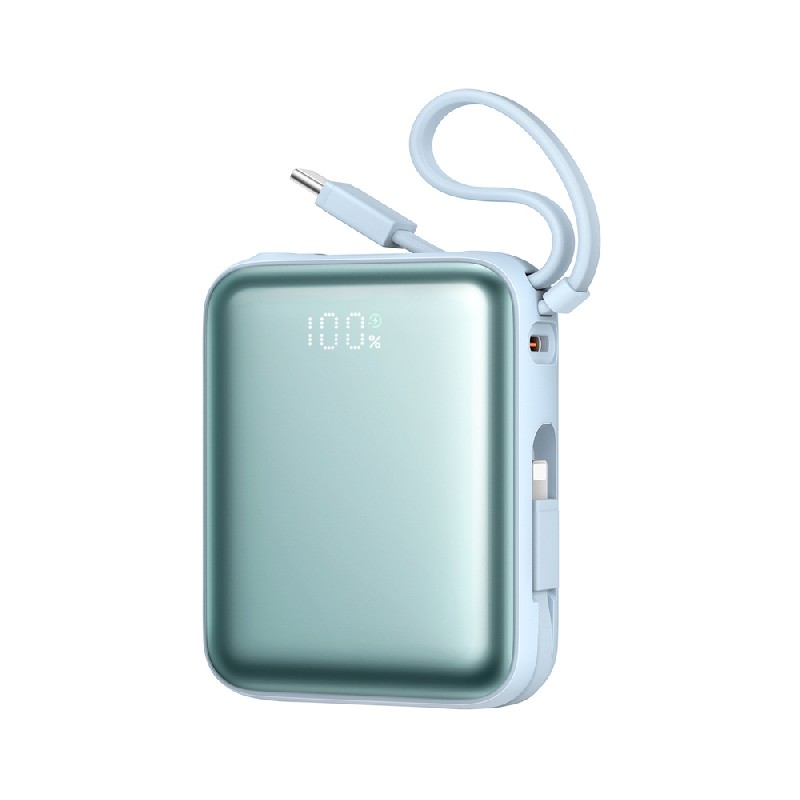 External aku AKUPANK Joyroom (JR-PBF27) 10000mAh (1xType-C; 22.5W) + type-C ja lightning kaabel, sinine