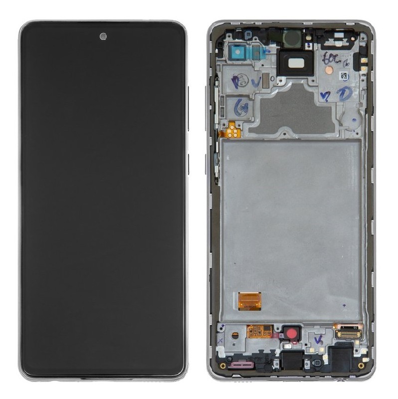 LCD ekraan Samsung A725/A726 A72 4G/5G puuteekraani ja raamiga must OLED (tegelik suurus)