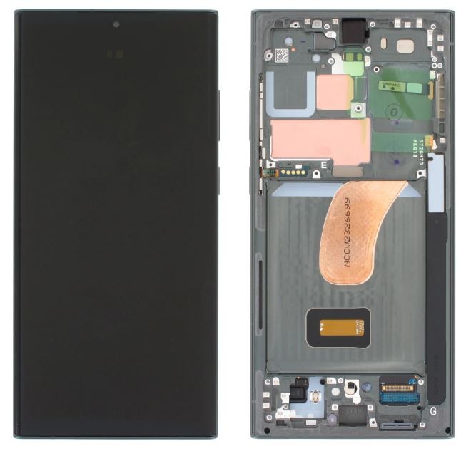 LCD screen Samsung S918 S23 Ultra 5G koos touch screen ja frame Roheline original (assembled service pack)