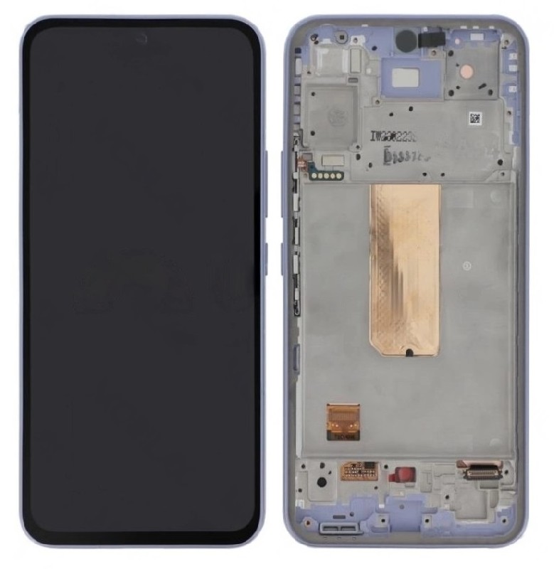 LCD screen Samsung A546 A54 5G 2023 koos touch screen ja frame Lilla original (assembled service pack)