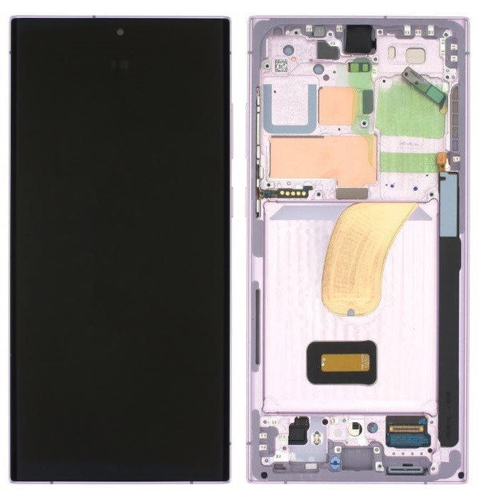 LCD ekraan Samsung S918 S23 Ultra 5G koos puuteekraaniga ja raamiga Lavender originaal (komplekteeritud hoolduspakett)