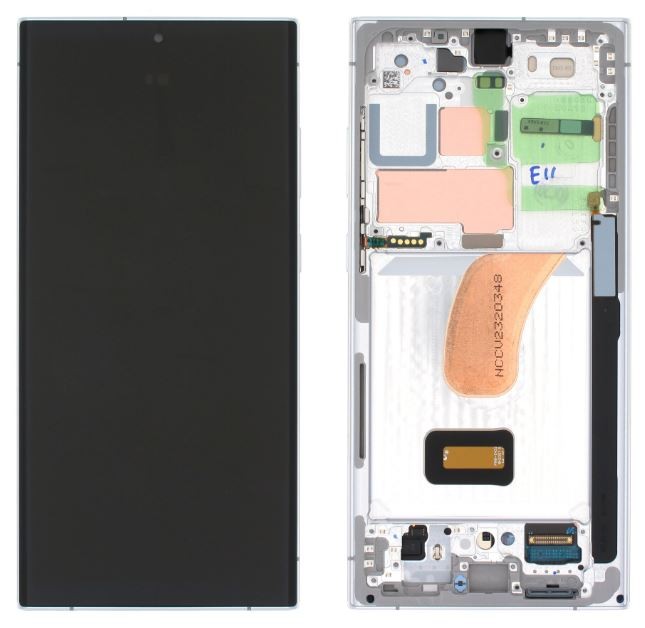 LCD screen Samsung S918 S23 Ultra 5G koos touch screen ja frame Sky Sinine/Lime original (assembled service pack)