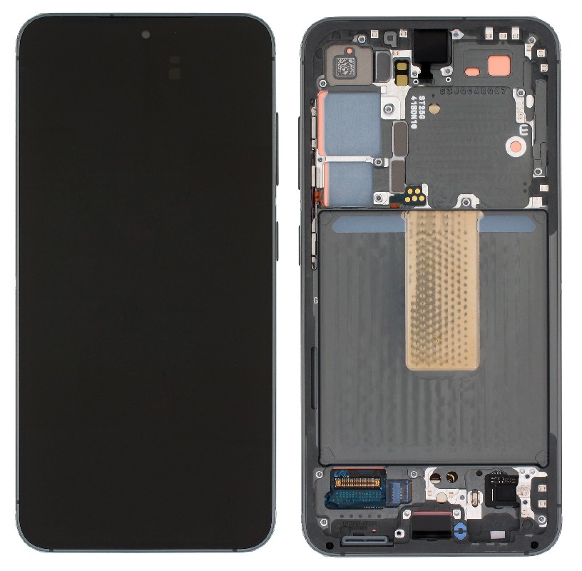 LCD screen Samsung S911 S23 5G koos touch screen ja frame Phantom Must original (assembled service pack)