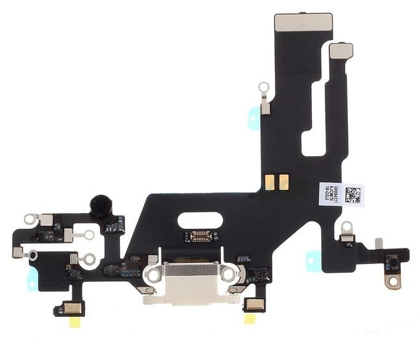 Flex jaoks iPhone 11 jaoks charging connector koos microphone Valge original (used Grade A)