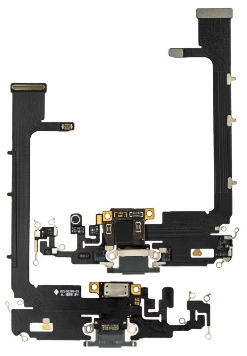 Flex jaoks iPhone 11 Pro Max jaoks charging connector koos microphone Space Hall original (used Grade A)
