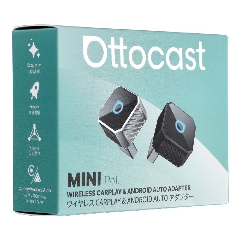 Audio adapter Car OTTOCAST Mini Cube T3 (CarPlay Android auto) hõbedane