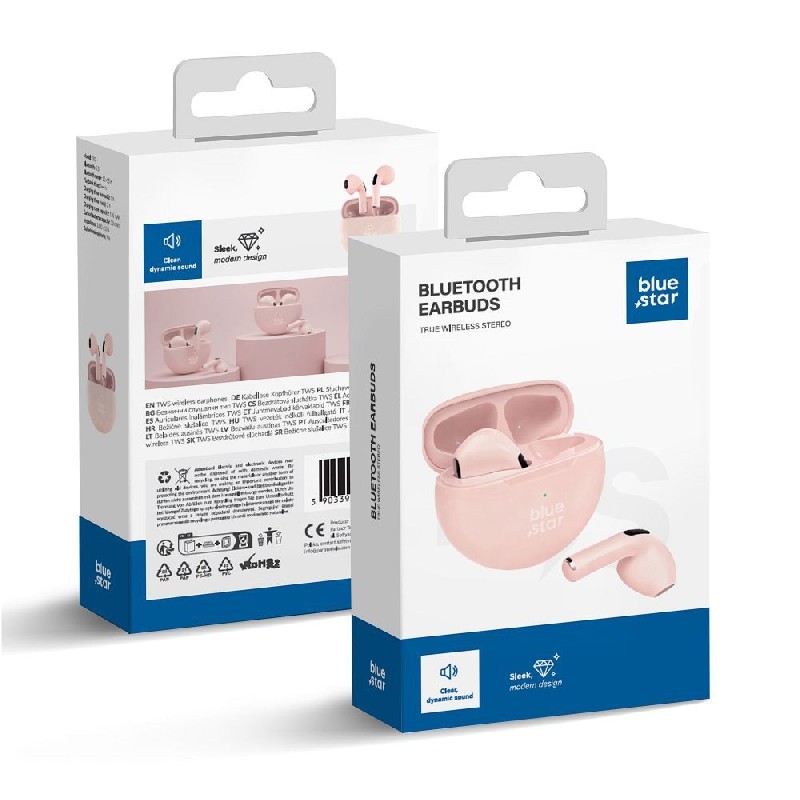 Blue Star (TX3) TWS Bluetooth juhtmevabad kõrvaklapid roosa