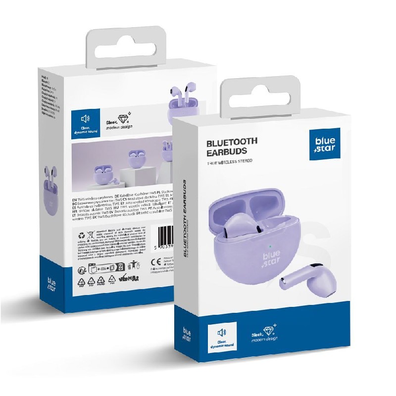 Blue Star (TX3) TWS Bluetooth juhtmevabad kõrvaklapid violetne