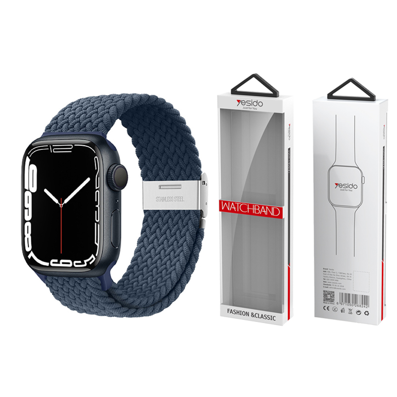 YESIDO WB23 Apple Watch punutud rihm 42/44/45 tumesinine